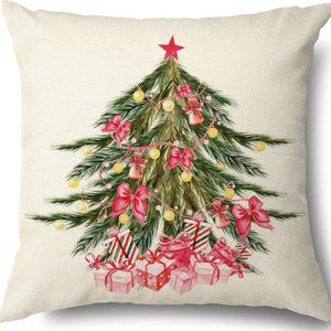 2 x $15 New Christmas Pink Green Tree Holiday Pillow Cover
